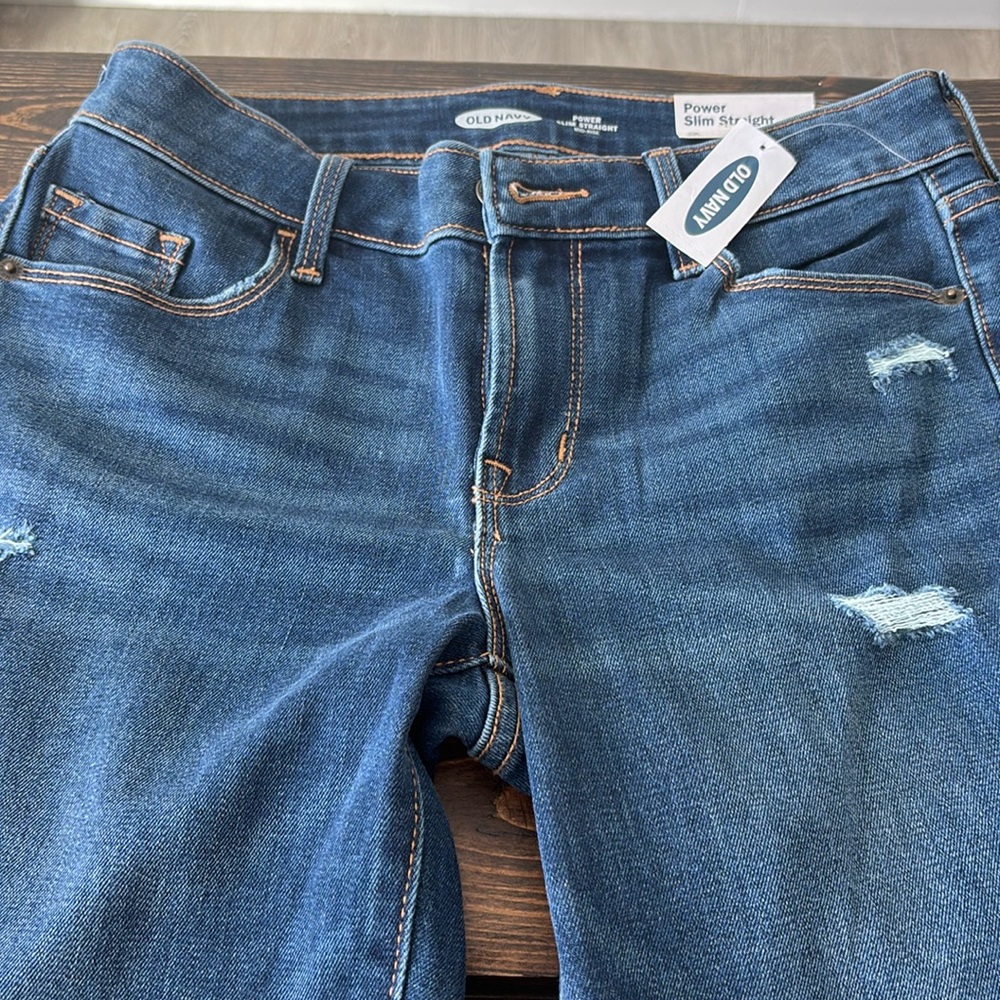 Old Navy Power Slim Straight-Mid-Rise Jeans 
Size 2
